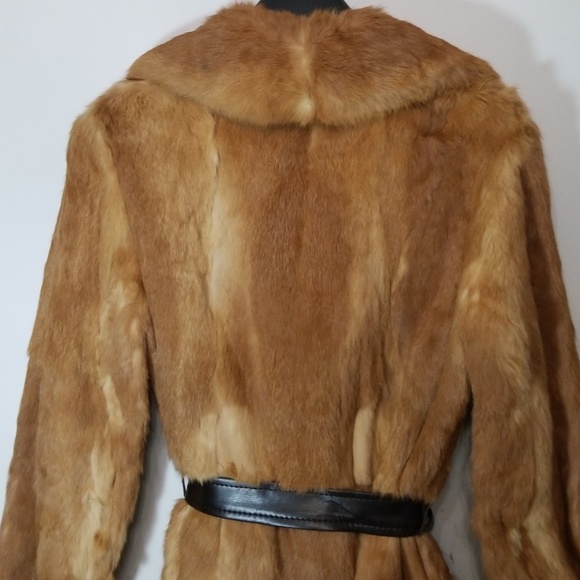 Vintage Genuine Rabbit trench coat, vintage fur - Picture 7 of 8